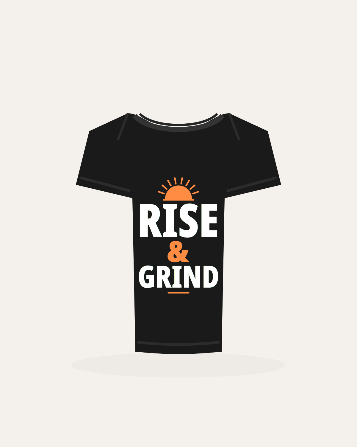 Rise & Grind t-shirt mockup